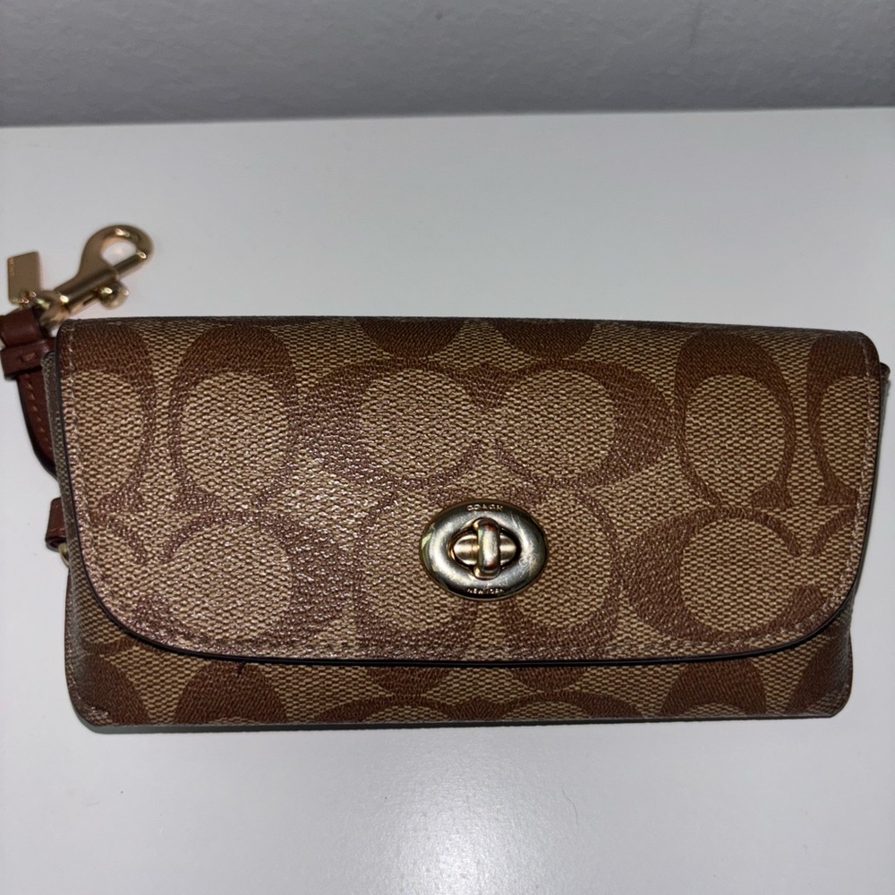 Coach Brown Signature Canvas Sunglasses Case